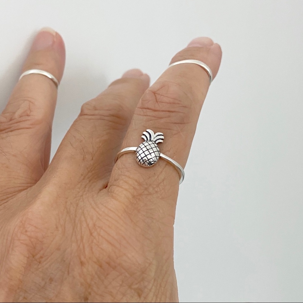 Sterling Silver Small Pineapple Ring, Tree Ring, … - image 4